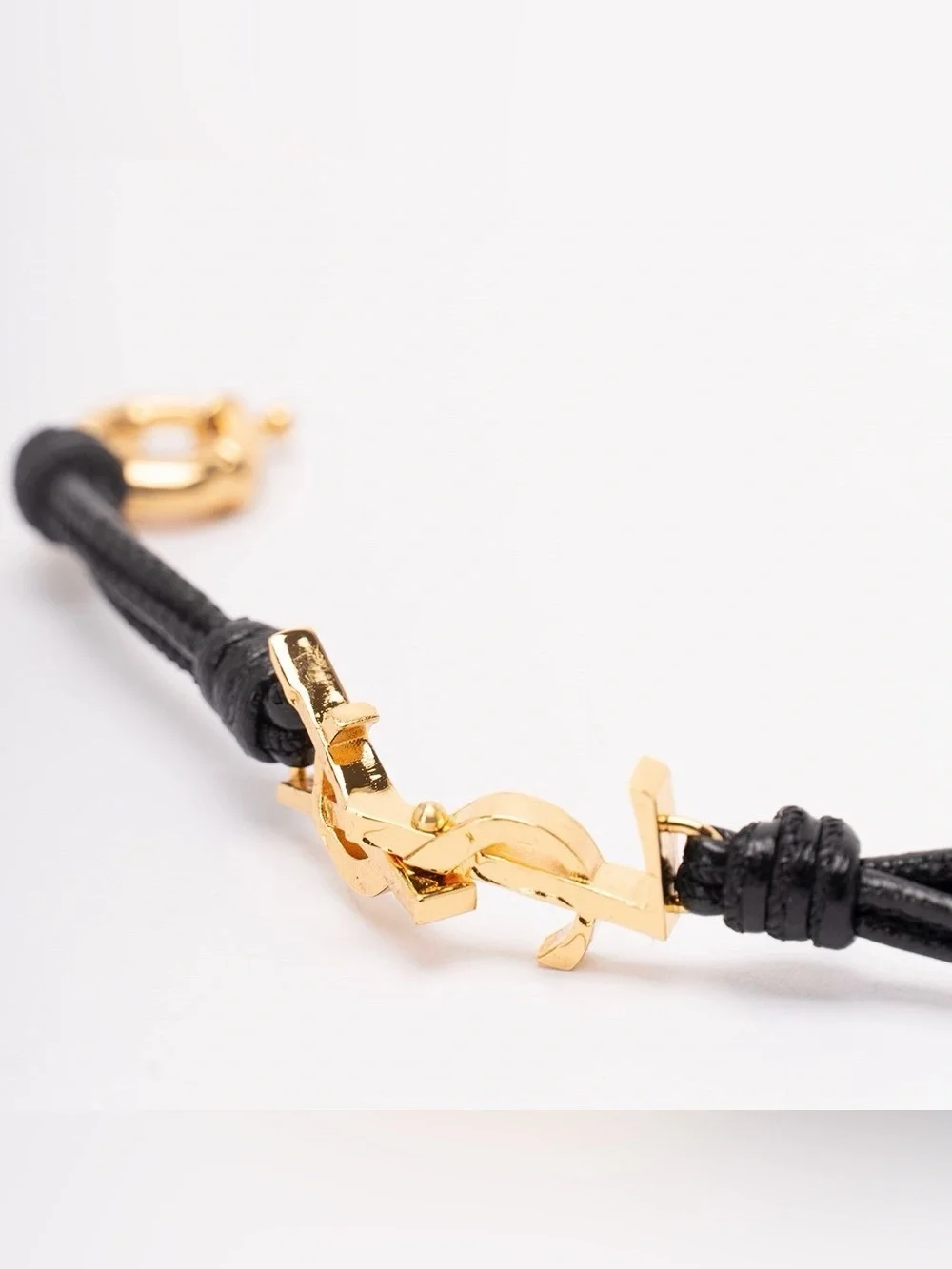 SAINT LAUTENT Cassandra YSL logo multi strand leather bracelet